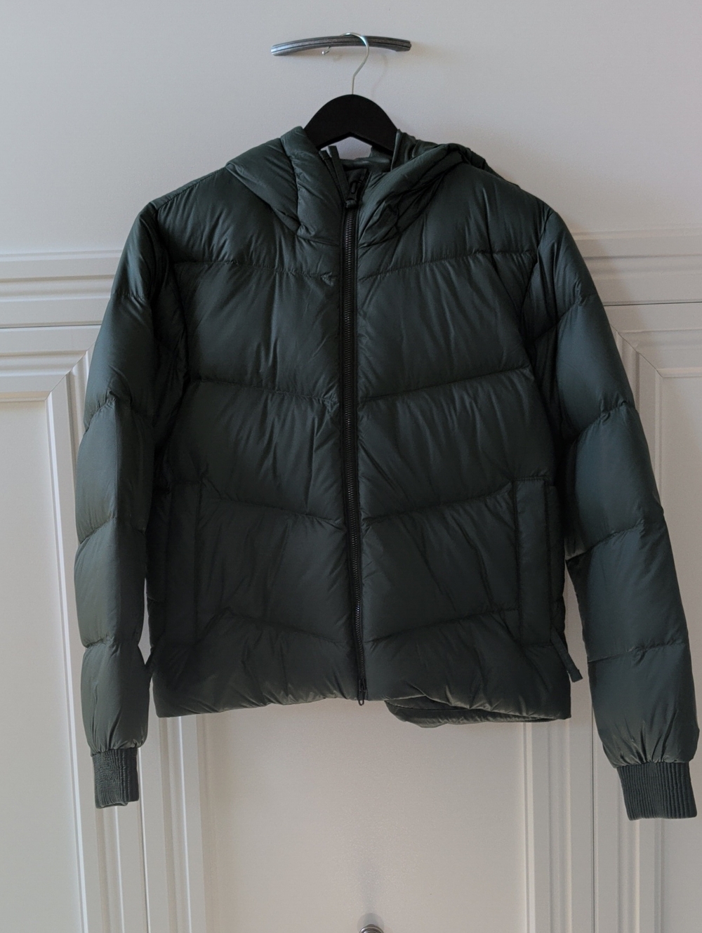 Patagonia Hooded Puffer Jacket in Forest Green